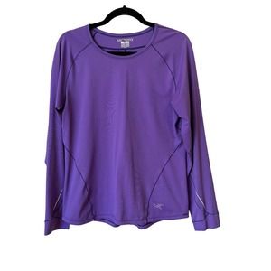 Arc'teryx Motus Crew Shirt Long Sleeve Crewneck Women’s Size Large Purple Logo